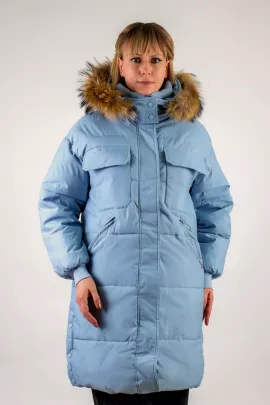 Удлиненная парка с капюшоном, арт 618,