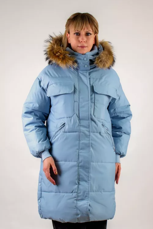 Удлиненная парка с капюшоном, арт 618,