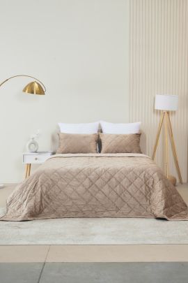 Набор покрывало и чехлы на подушку - Кристалл, цвет бежевый