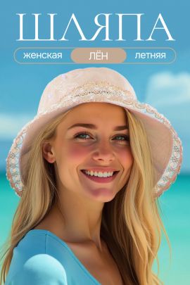 Шляпа женская льняная №GL422