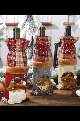 61121 Новогодний чехол на бутылку