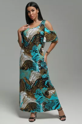 Новелла платье женское (зебра изумруд)