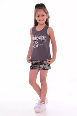 Пижама подростковая 7-198б (антрацит-меланж+хаки)