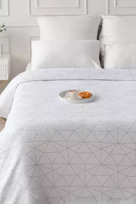 Витражи(белый) плед велсофт