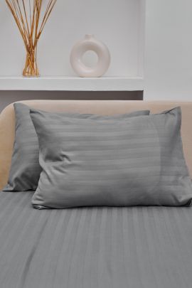 Комплект наволочек Микрофибра Страйп - Светлый серый