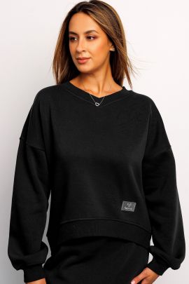 Свитшот худи оверсайз кофта с начесом 387BLK