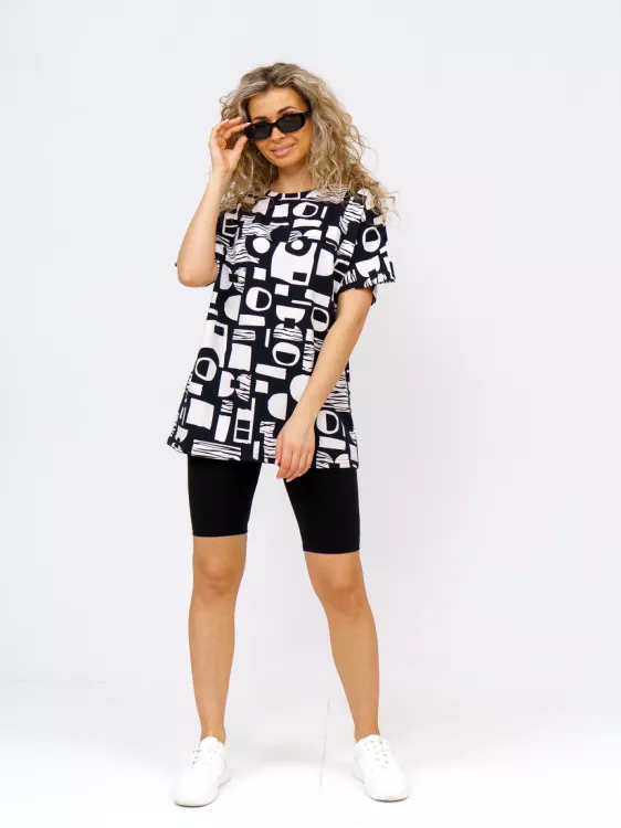 Костюм с бриджами Геометрия (черный)