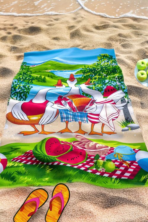 Полотенце банное Веселые гуси