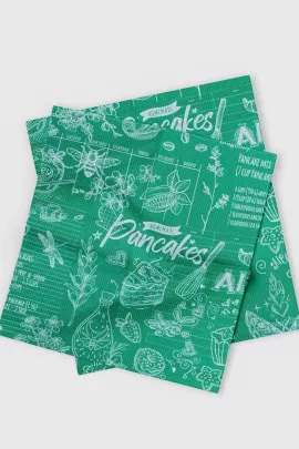 Полотенце кухонное из рогожки - Кафе, цвет зеленый