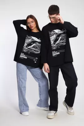 Лонгслив унисекс с принтом Карта ЛГ-01