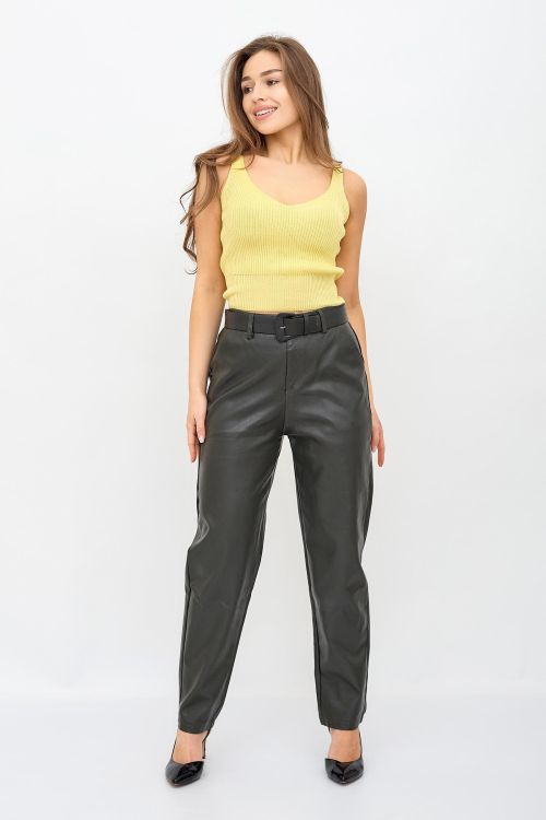 Джоггеры женские из кожи 2190 Б