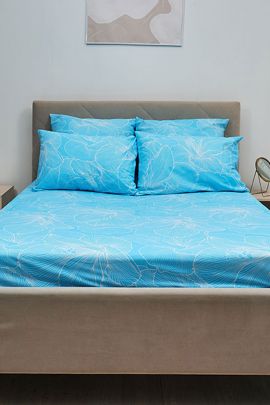 Простыня поплин - Вернисаж, цвет голубой