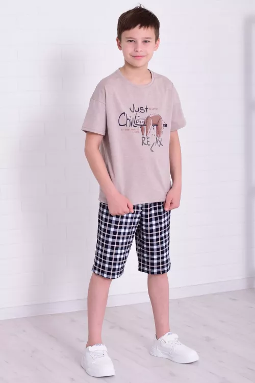 Пижама детская 7-314 (бежевый), Ленивец