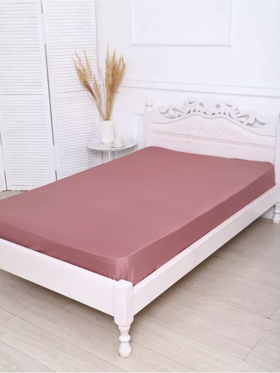 Простыня из полисатина гладкокрашенного - Коричневый