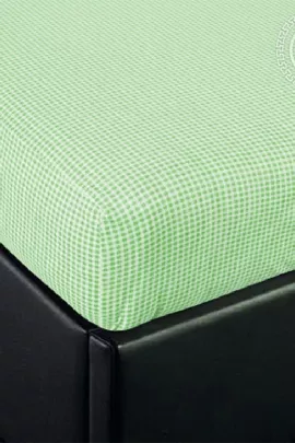 Простыня трикотажная на резинке Клетка зеленый последний размер