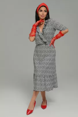 Мадонна платье женское (черно-белый леопард)