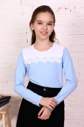 Джемпер детский Рианна голубой, белый последний размер