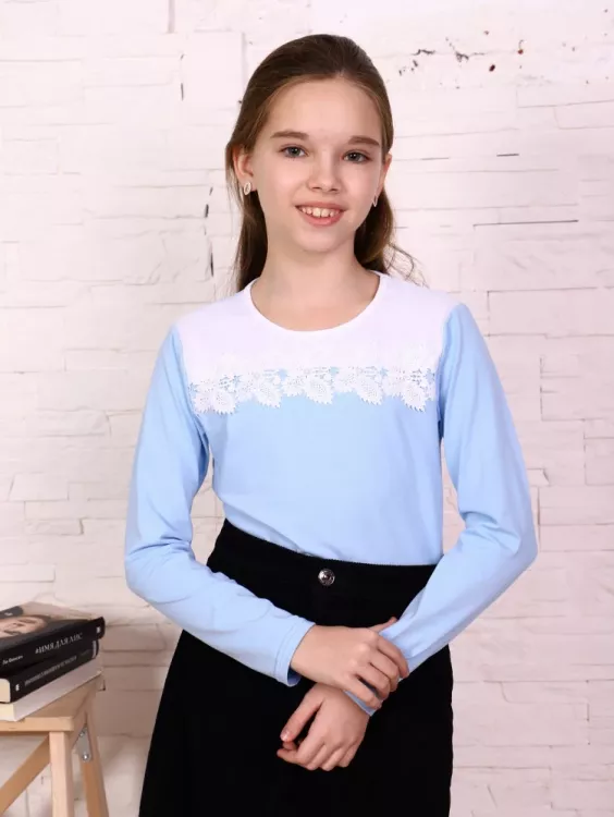 Джемпер детский Рианна голубой, белый последний размер