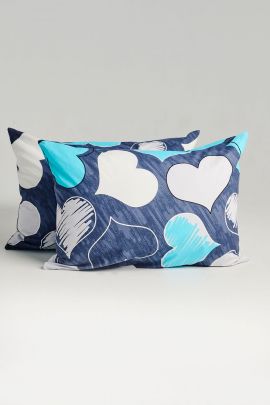 Комплект наволочек поплин - Романтика, цвет бирюзовый