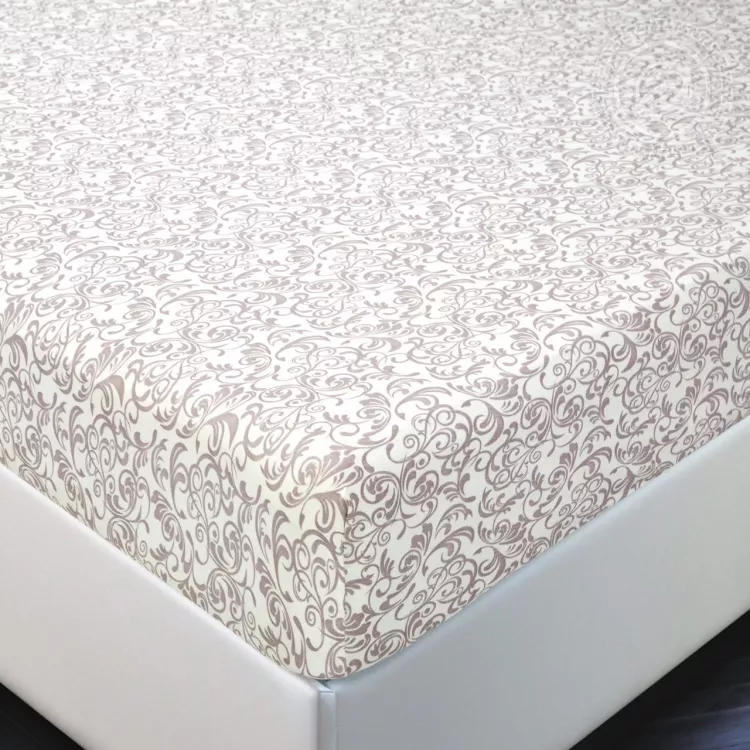 Простыня на резинке "Завиток капучино" 256 200х200х20 256