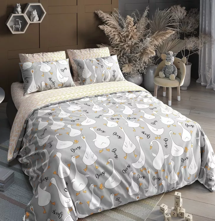 Гуси(серые) КПБ поплин подростковый