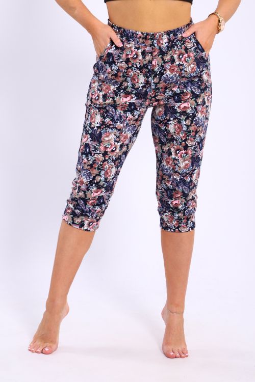 Бриджи женские с цветочным узором Бр-2