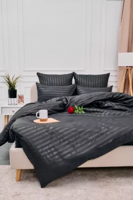 КПБ Микрофибра-Страйп - Серый