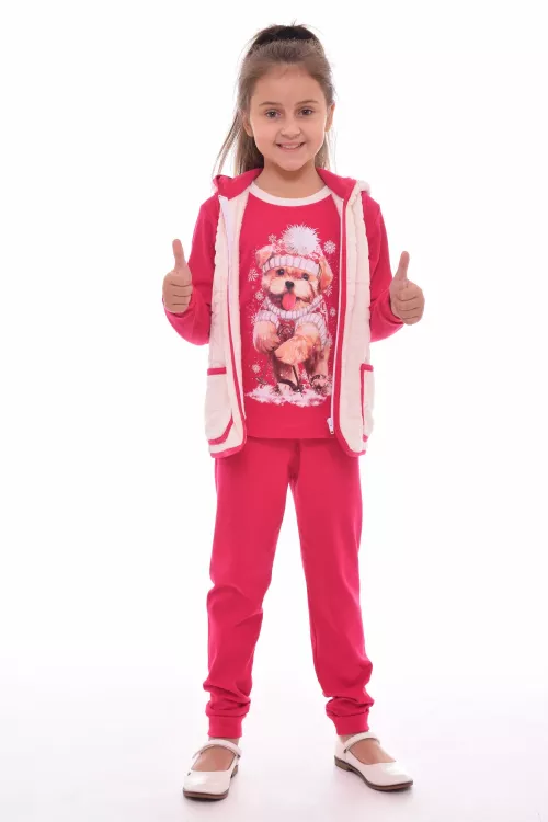 Пижама детская 7-116д (малина+молоко)