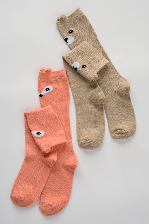 Гольфы детские Мишка и лиса (набор 2 пары)