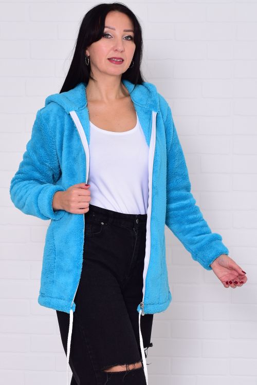 Толстовка женская 6-204д (бирюза)