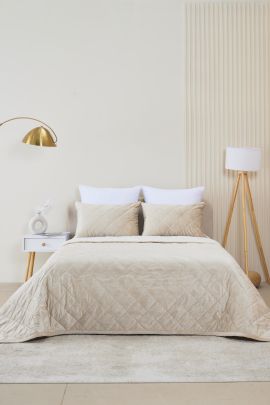 Набор покрывало и чехлы на подушку - Кристалл, цвет кремовый