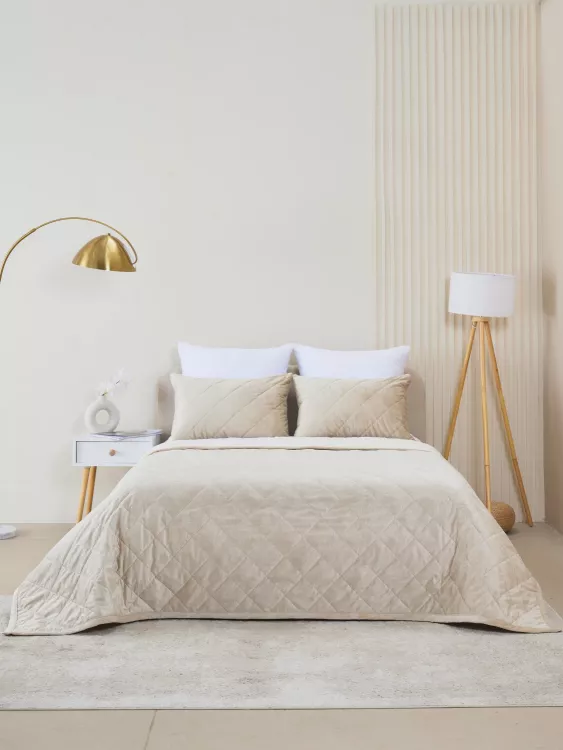 Набор покрывало и чехлы на подушку - Кристалл, цвет кремовый