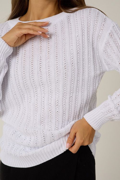 Джемпер Нежность белый, голубой последний размер