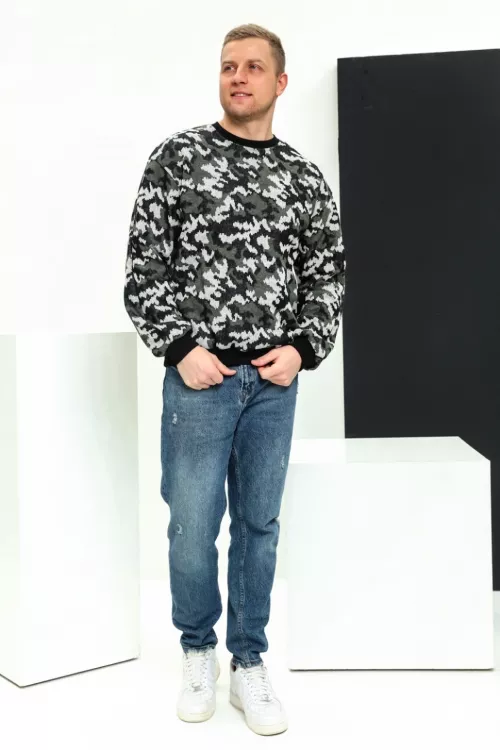 Толстовка мужская 7419 камуфляж с зеленым последний размер