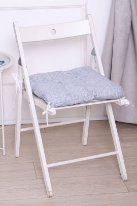 Подушка на стул Люкс - Горох на сером