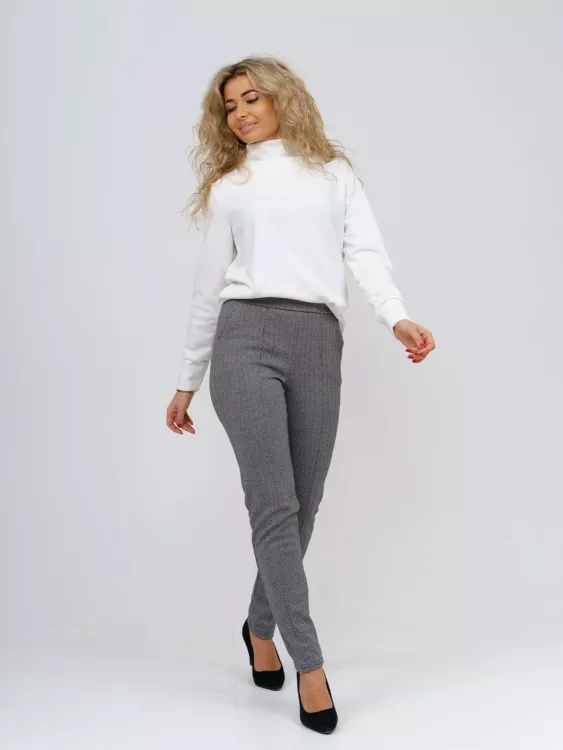 Брюки женские 05 футер жаккард (серый)