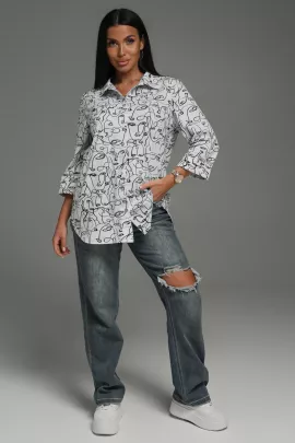 Жанетта туника женская (графика белая)