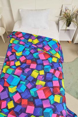 Покрывало бязь с детским рисунком - 15 - Кубы