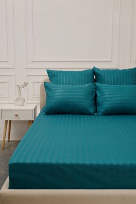 Простыня Микрофибра Страйп - Морская волна