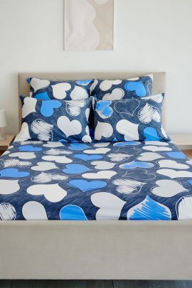 Простыня поплин - РОМАНТИКА (синий)