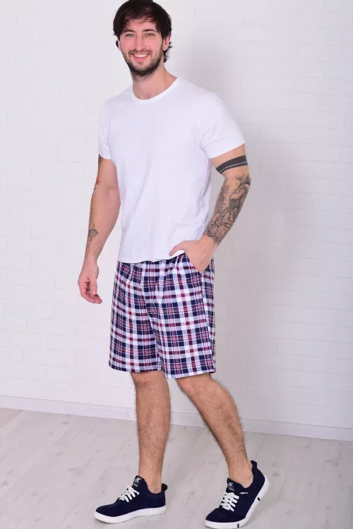 Шорты мужские 9-173д (голубая клетка)