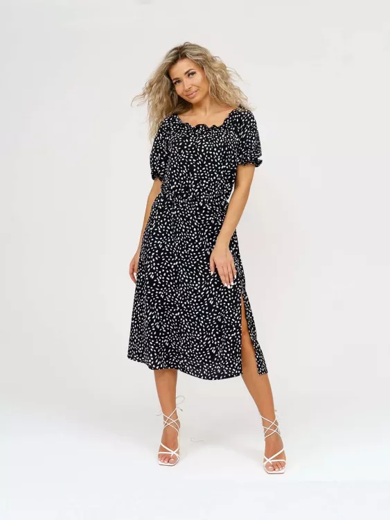 Платье 1489/4 черный, белый последний размер