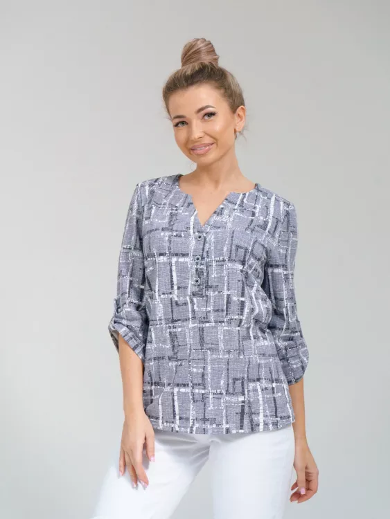 БЖ-09 НСД Блузка женская ( кулирка  набивка) Серый
