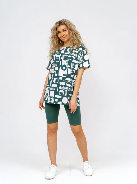 Костюм с бриджами Геометрия (зеленый)