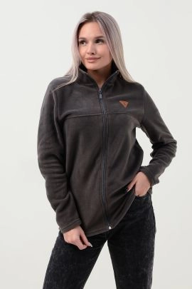 Кофта на молнии женская флисовая толстовка T-164 (антрацит)