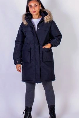 Парка 619 зимняя натуральный мех черный последний размер