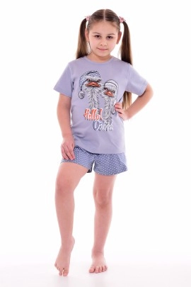 Пижама подростковая 12-094 (серый), Страусы